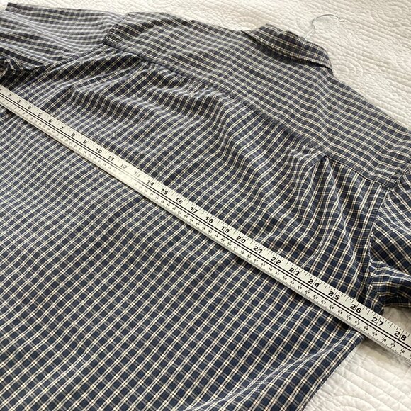 L.L. Bean Mens XL-Reg Blue & White Plaid Button-Down Shirt 100% Cotton - Picture 6 of 11